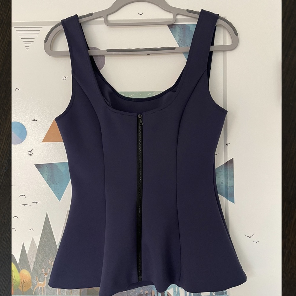 Intermix Navy Peplum tank NWOT